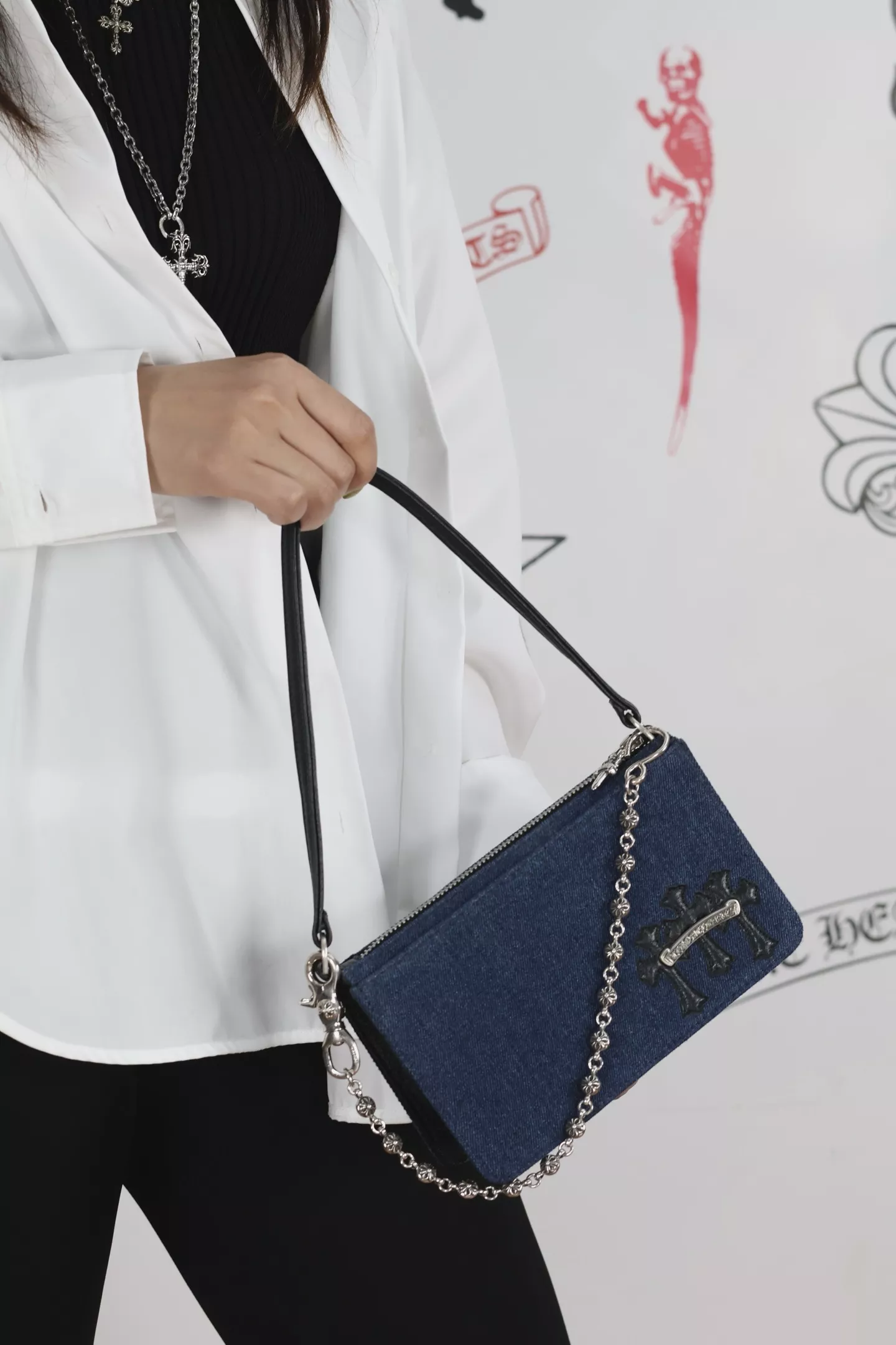 크롬하츠 나이트백 데님 숄더백 상세 이미지 21