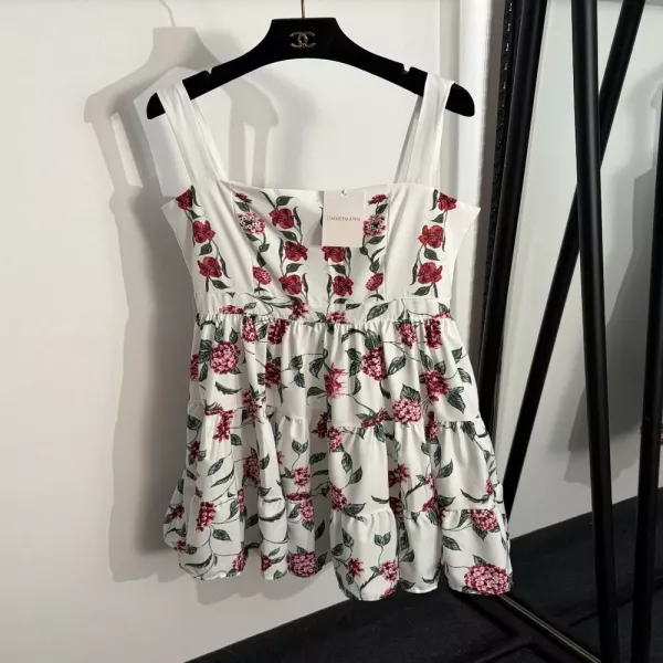 짐머만 플라워 프린트 슬리브리스 미니 드레스