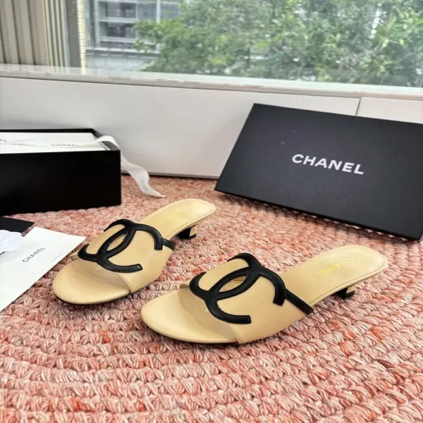 샤넬 더블씨 캣힐 슬리퍼