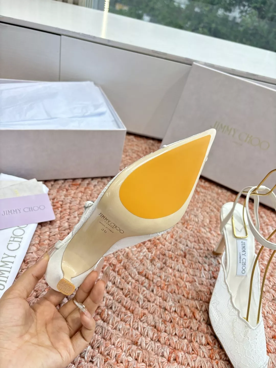 지미추 레이스 포인트 메탈 토 펌프스 상세 이미지 9