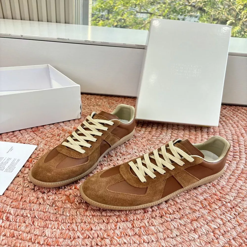 메종마르지엘라 독일군 트레이닝 레더 스니커즈