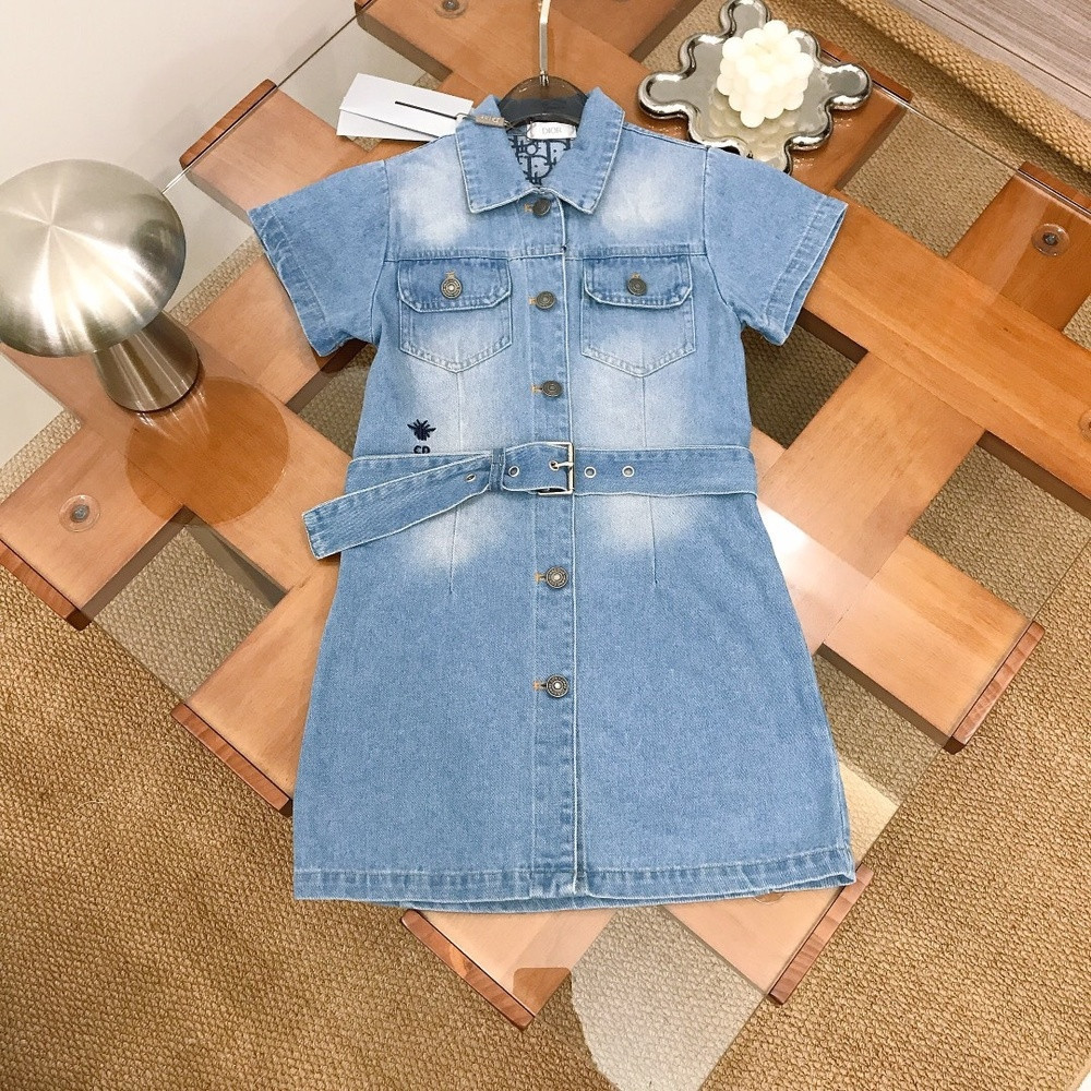 디올 카라 데님 벨트 원피스