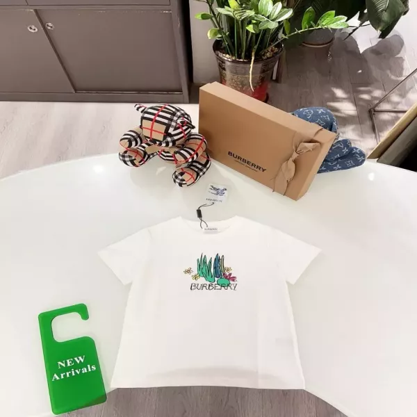 버버리 연못 식물 프린트 코튼 티셔츠