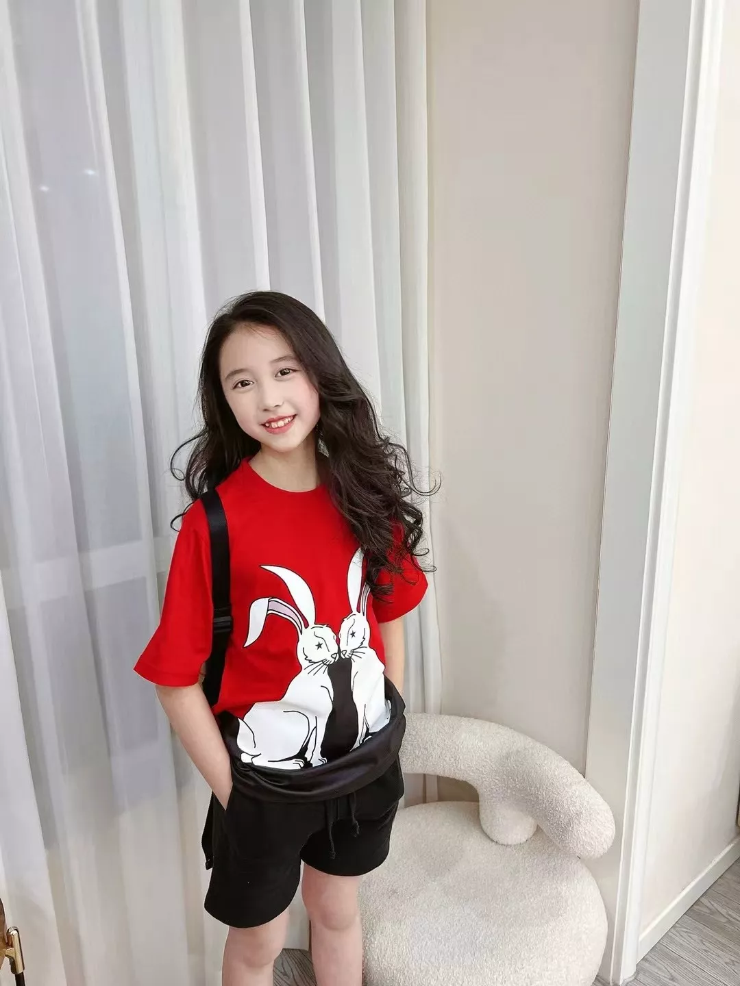버버리 토끼 프린트 코튼 반소매 티셔츠 상세 이미지 17