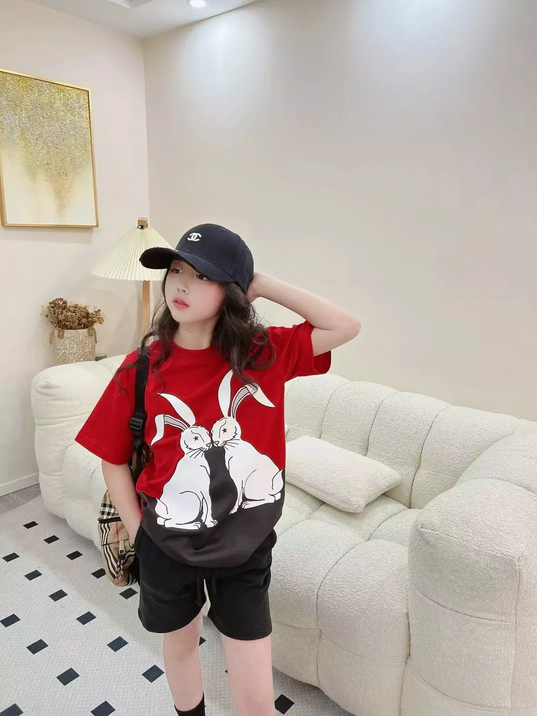 버버리 토끼 프린트 코튼 반소매 티셔츠 상세 이미지 19