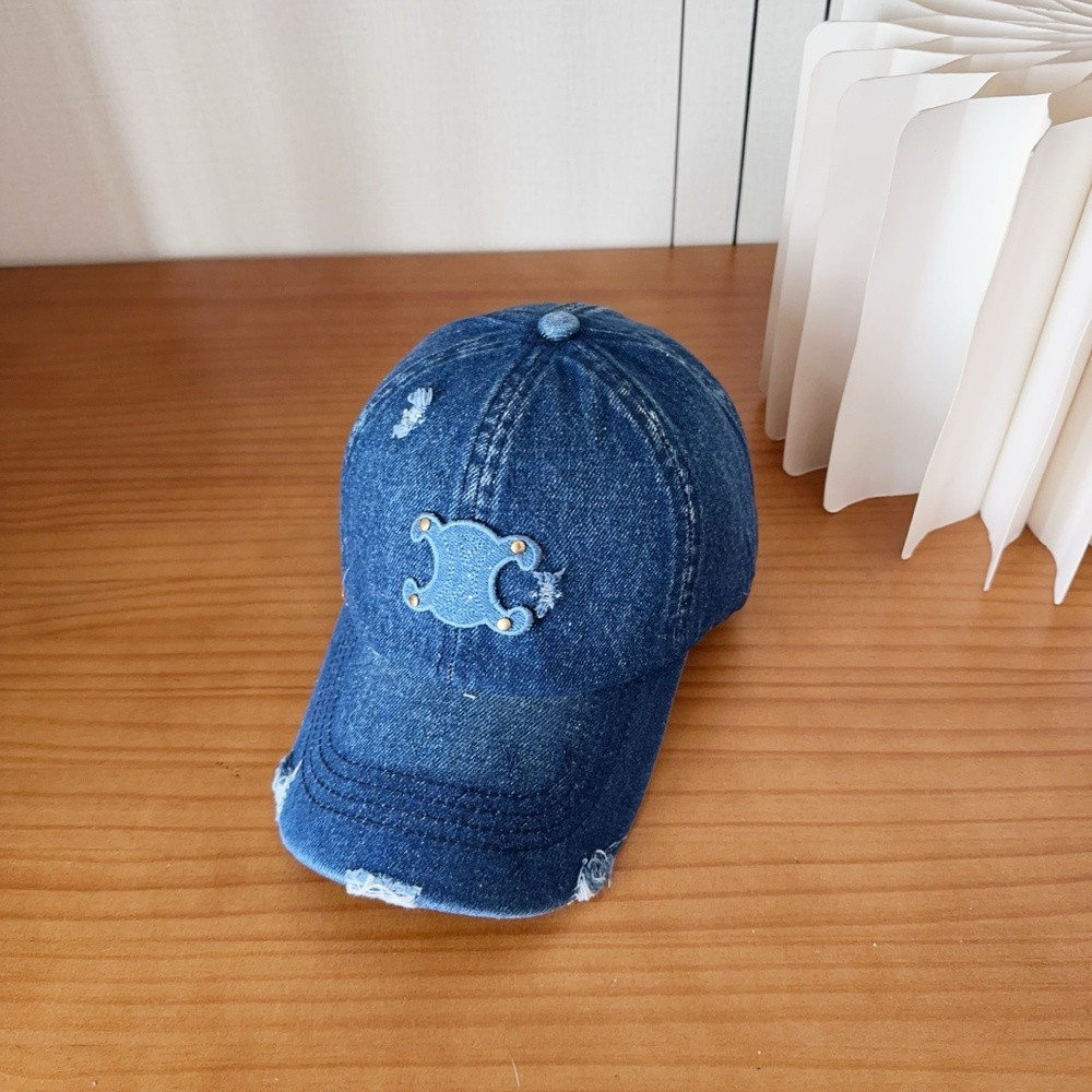 셀린느 데님 자수 캡