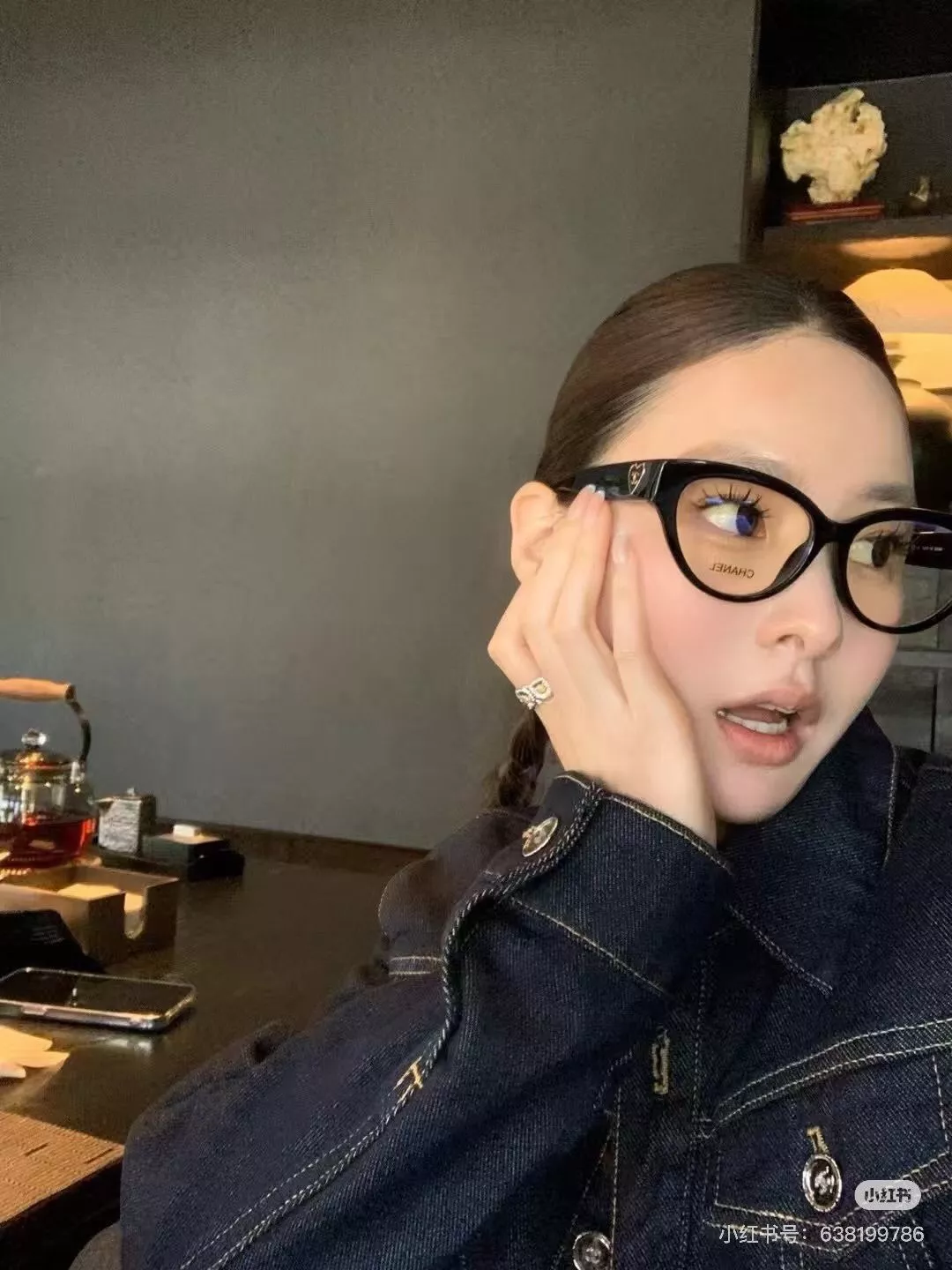 샤넬 하트 장식 블루라이트 안경테 상세 이미지 18