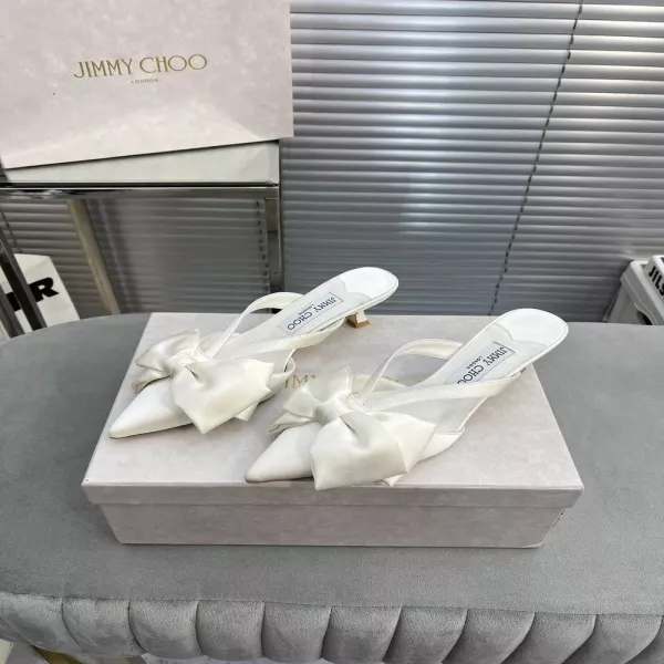 지미추 새틴 리본 포인트 뮬