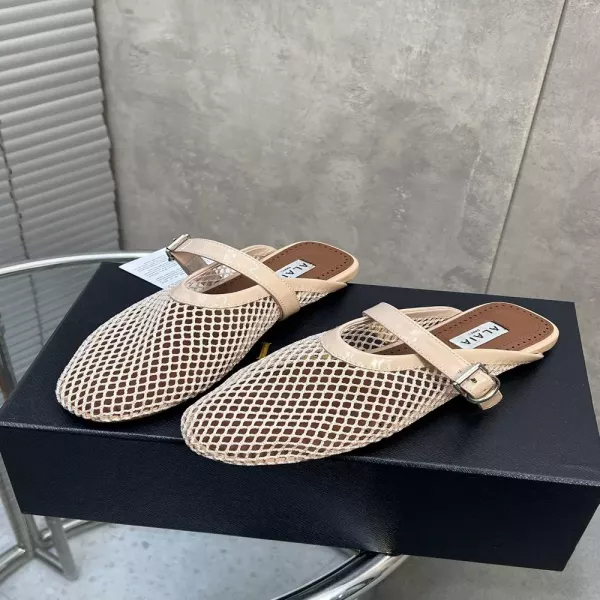 알라이아 메쉬 버클 플랫 반슬리퍼