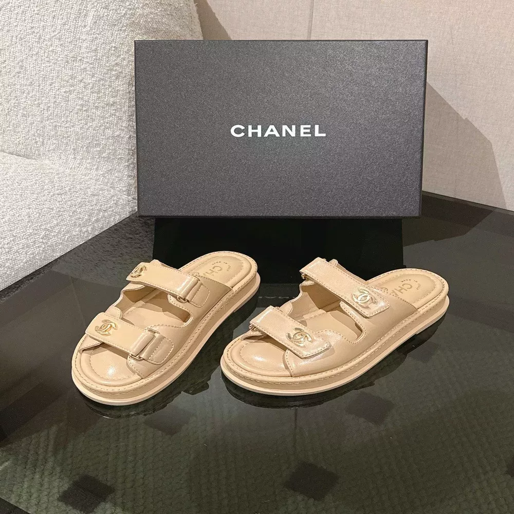 샤넬 더블 스트랩 플랫폼 샌들