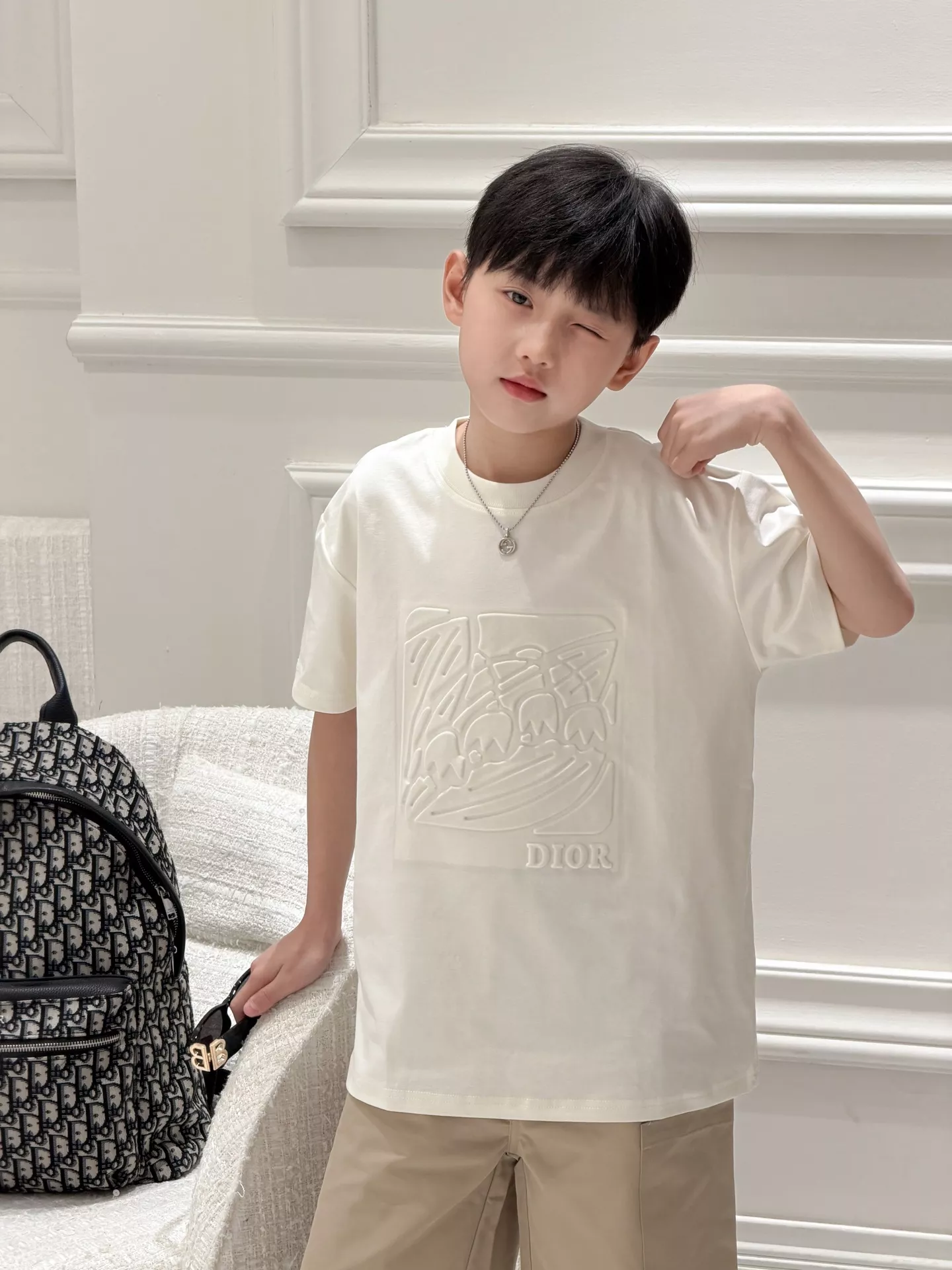 디올 엠보 반팔 티셔츠 상세 이미지 15