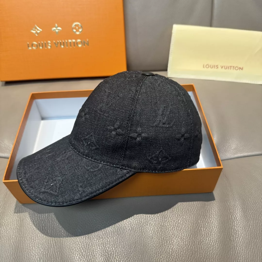 루이비통 로고 엠보 데님 캡 상세 이미지 3