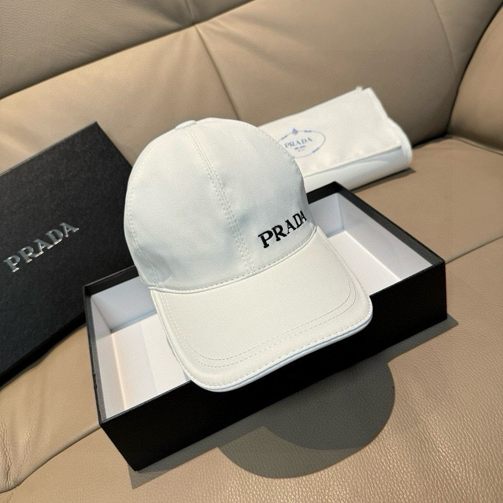 프라다 자수 로고 코튼 볼캡