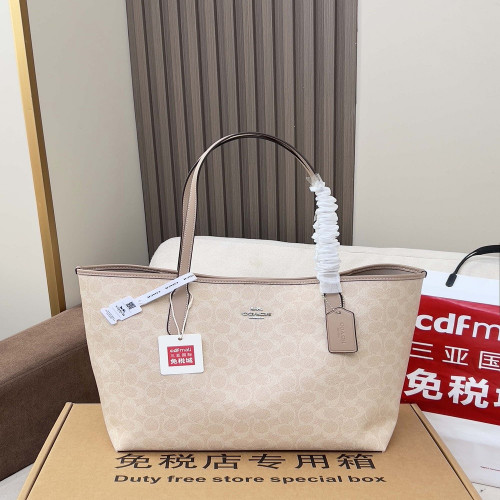 코치 양면 코팅 캔버스 쇼핑백