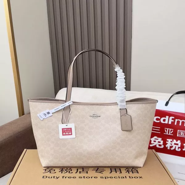 코치 양면 코팅 캔버스 쇼핑백