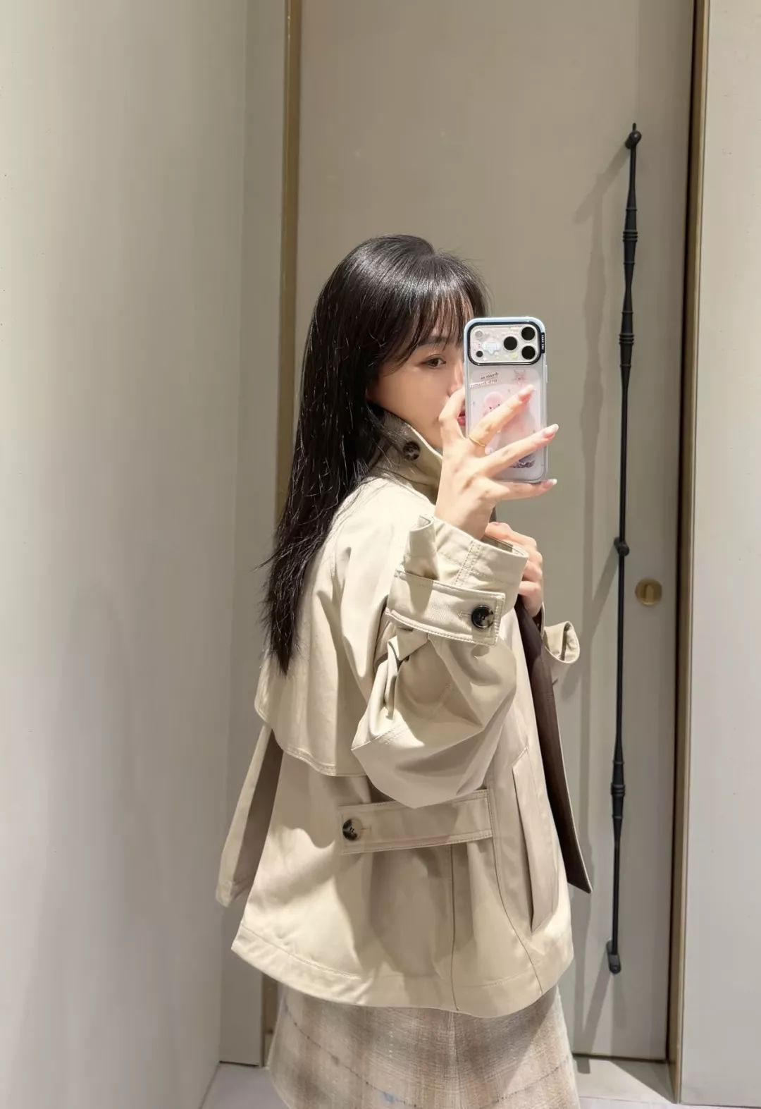로에베 카키 배색 카라 재킷 스커트 세트 상세 이미지 22