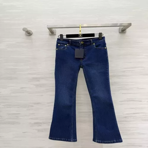 루이비통 복고 딥블루 워싱 부츠컷 데님 팬츠