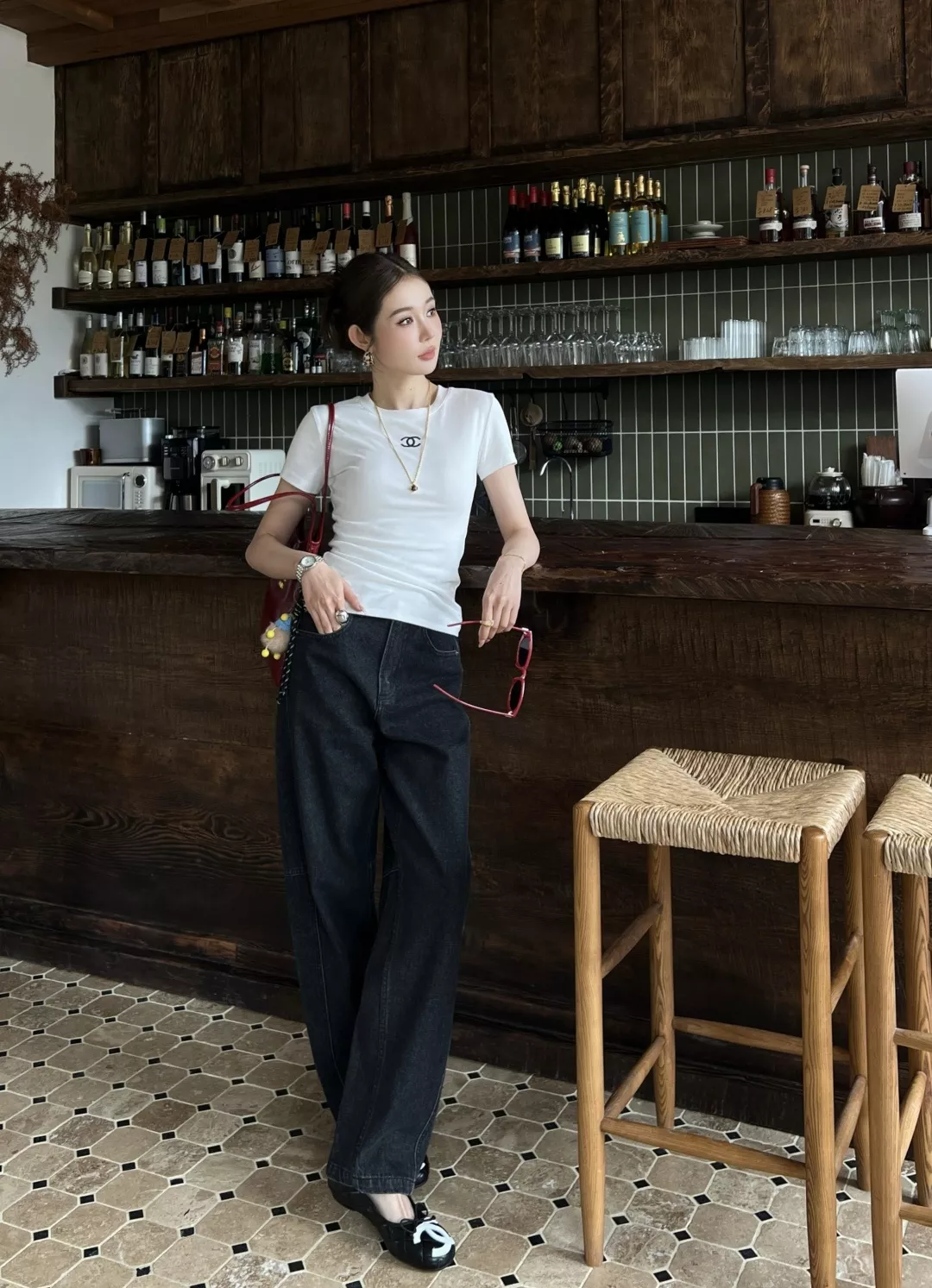 구찌 흑회색 워싱 배기 와이드 데님 팬츠 상세 이미지 11