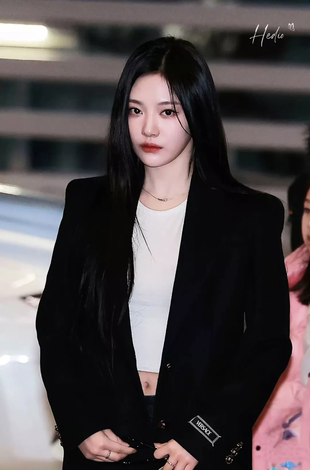베르사체 블랙 테일러드 롱 코트 상세 이미지 13