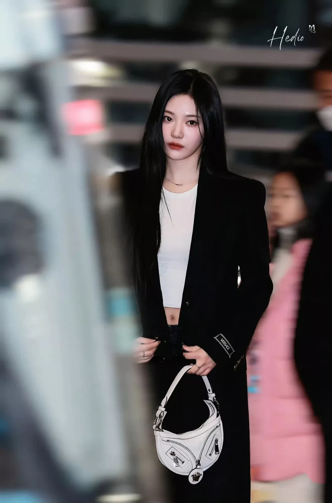 베르사체 블랙 테일러드 롱 코트 상세 이미지 10