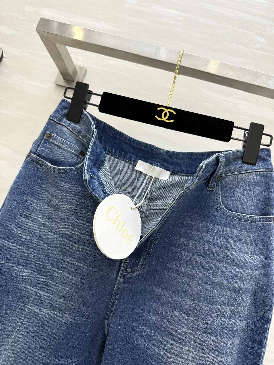 끌로에 하이웨이스트 워싱 부츠컷 데님 팬츠 상세 이미지 6