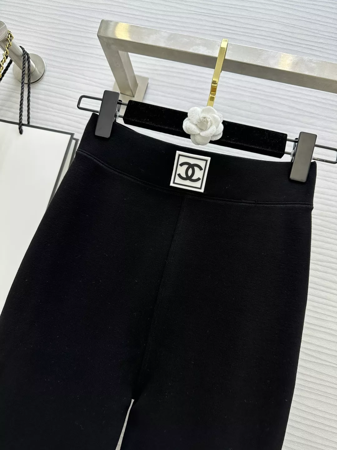 샤넬 하이웨이스트 기모 발열 9부 팬츠 상세 이미지 3