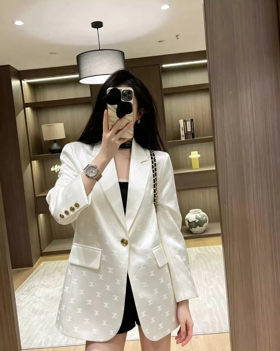 셀린느 자카드 새틴 카라 재킷 상세 이미지 25