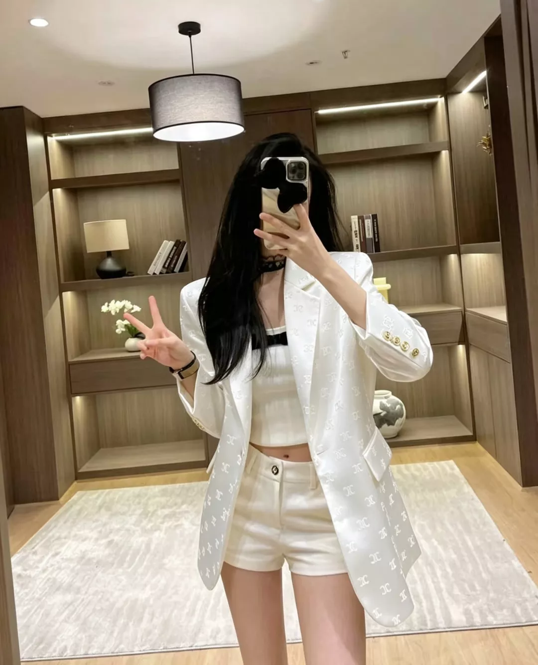 셀린느 자카드 새틴 카라 재킷 상세 이미지 23