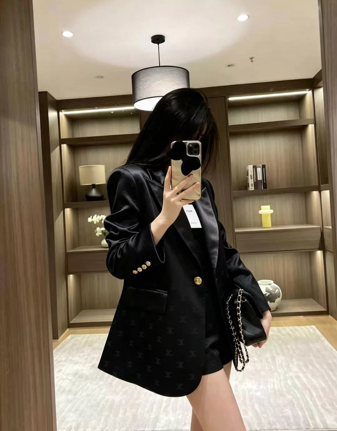 셀린느 자카드 새틴 카라 재킷 상세 이미지 10