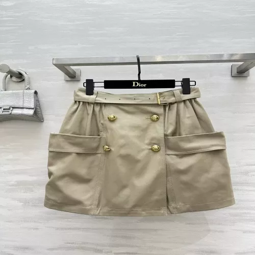 루이비통 카키 벨트 포인트 A라인 스커트