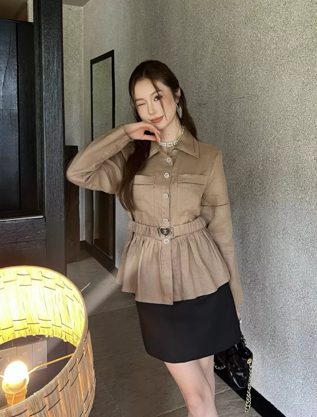 샤넬 허리 벨트 린넨 셔츠 상세 이미지 11