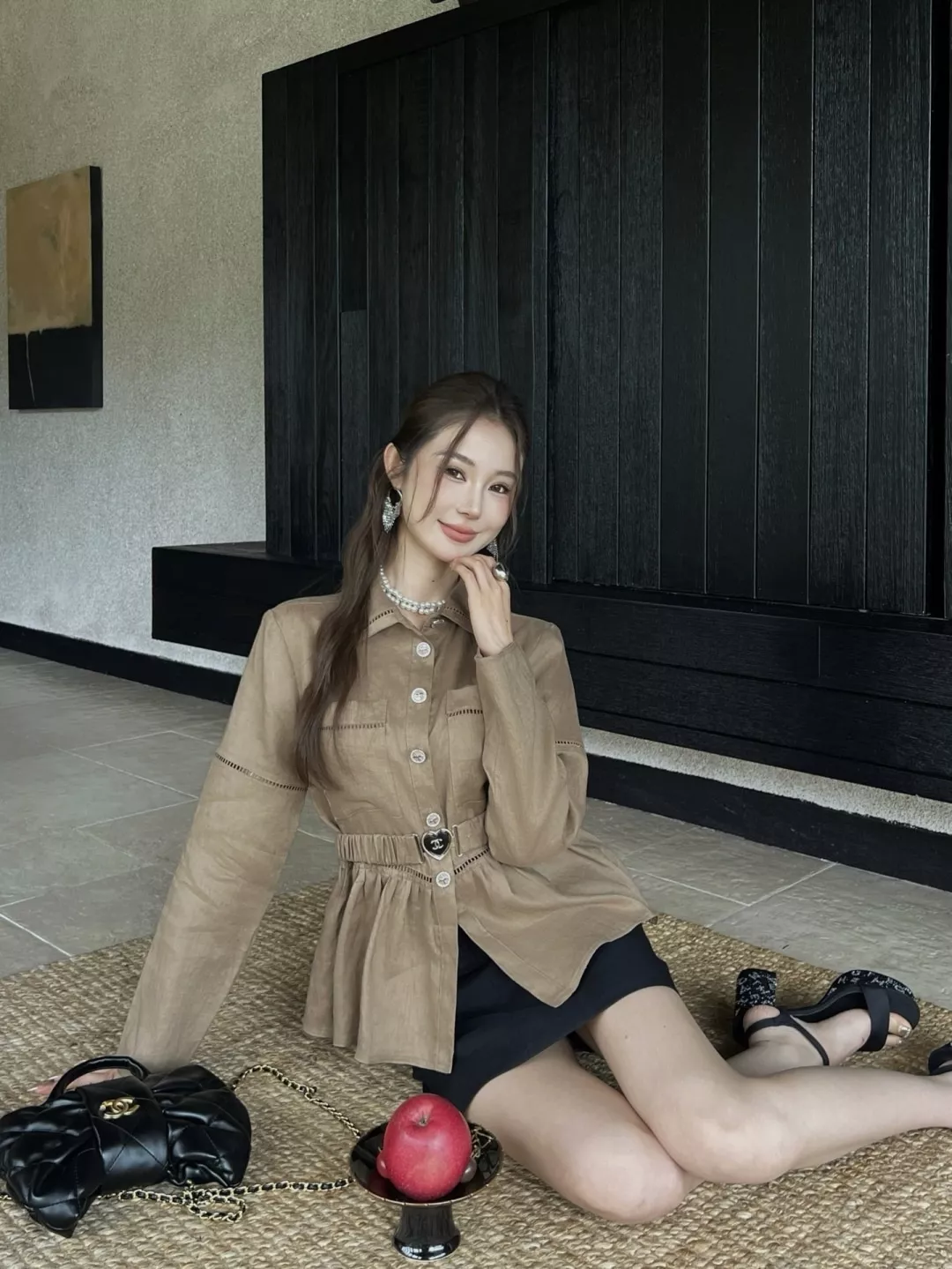 샤넬 허리 벨트 린넨 셔츠 상세 이미지 10