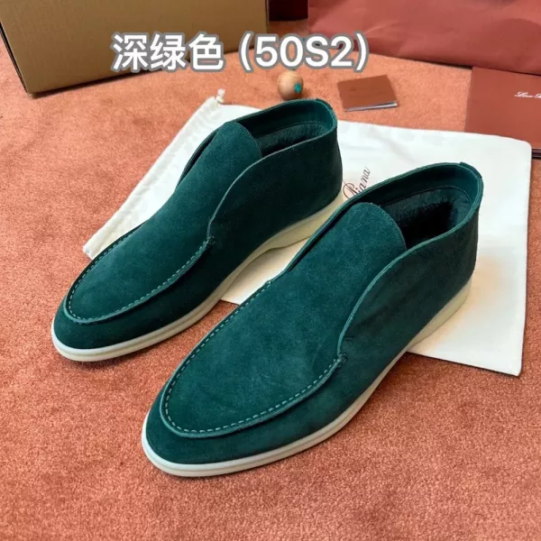 로로피아나 화이트 솔 모카신 슈즈