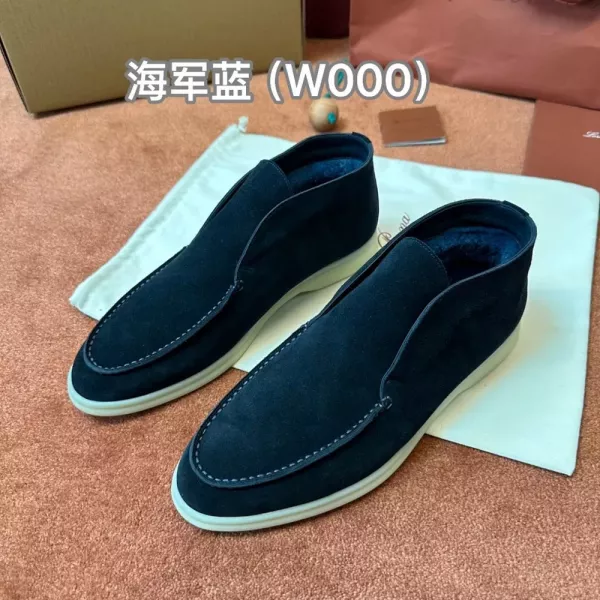 로로피아나 오픈 워크 화이트솔 모카신 부츠