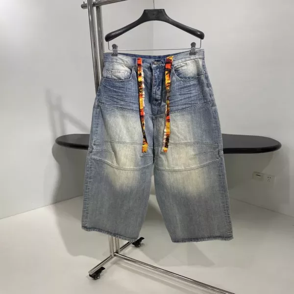 발렌시아가 풍경 웨빙 디테일 해체형 와이드 팬츠