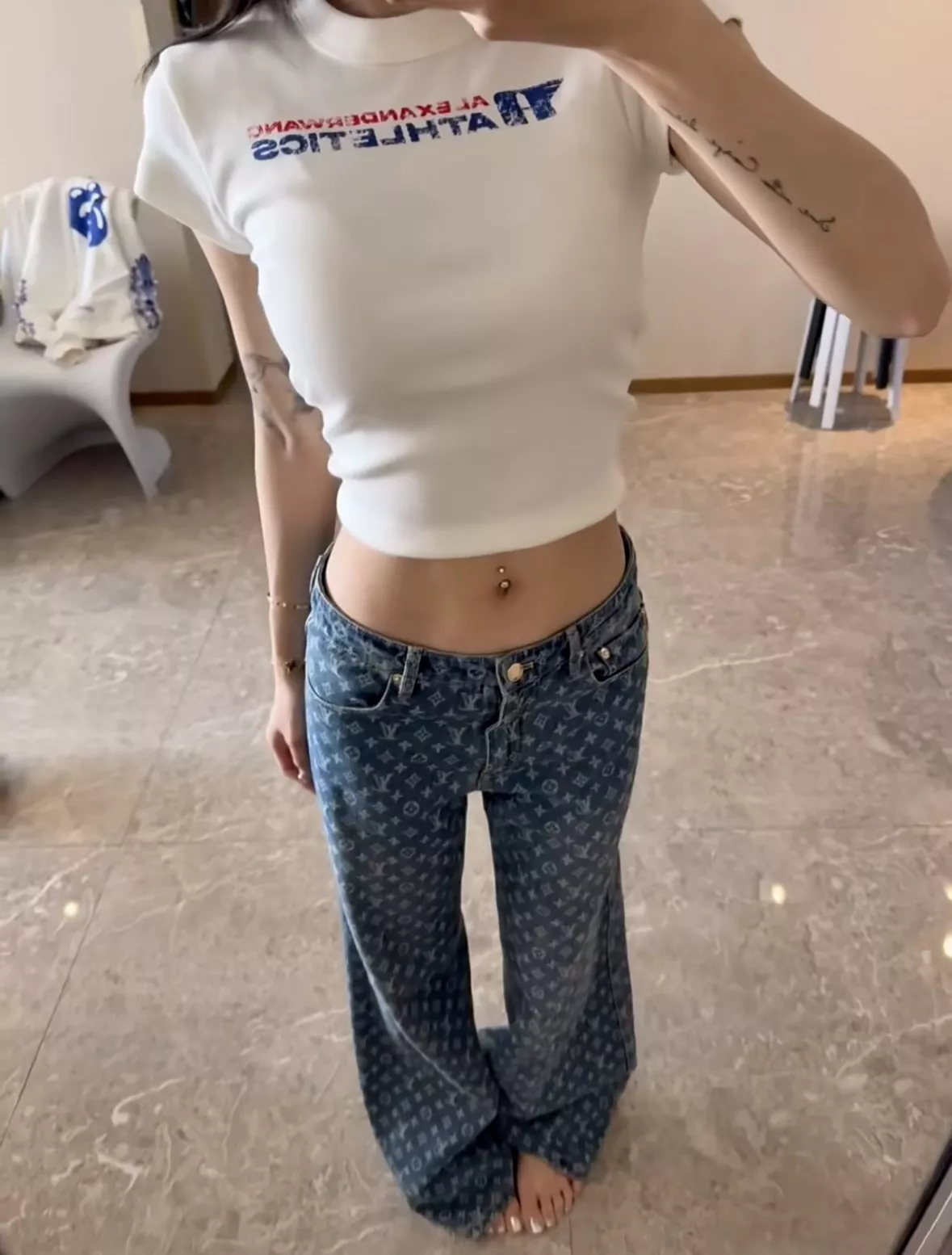 루이비통 모노그램 와이드 데님 팬츠 상세 이미지 64