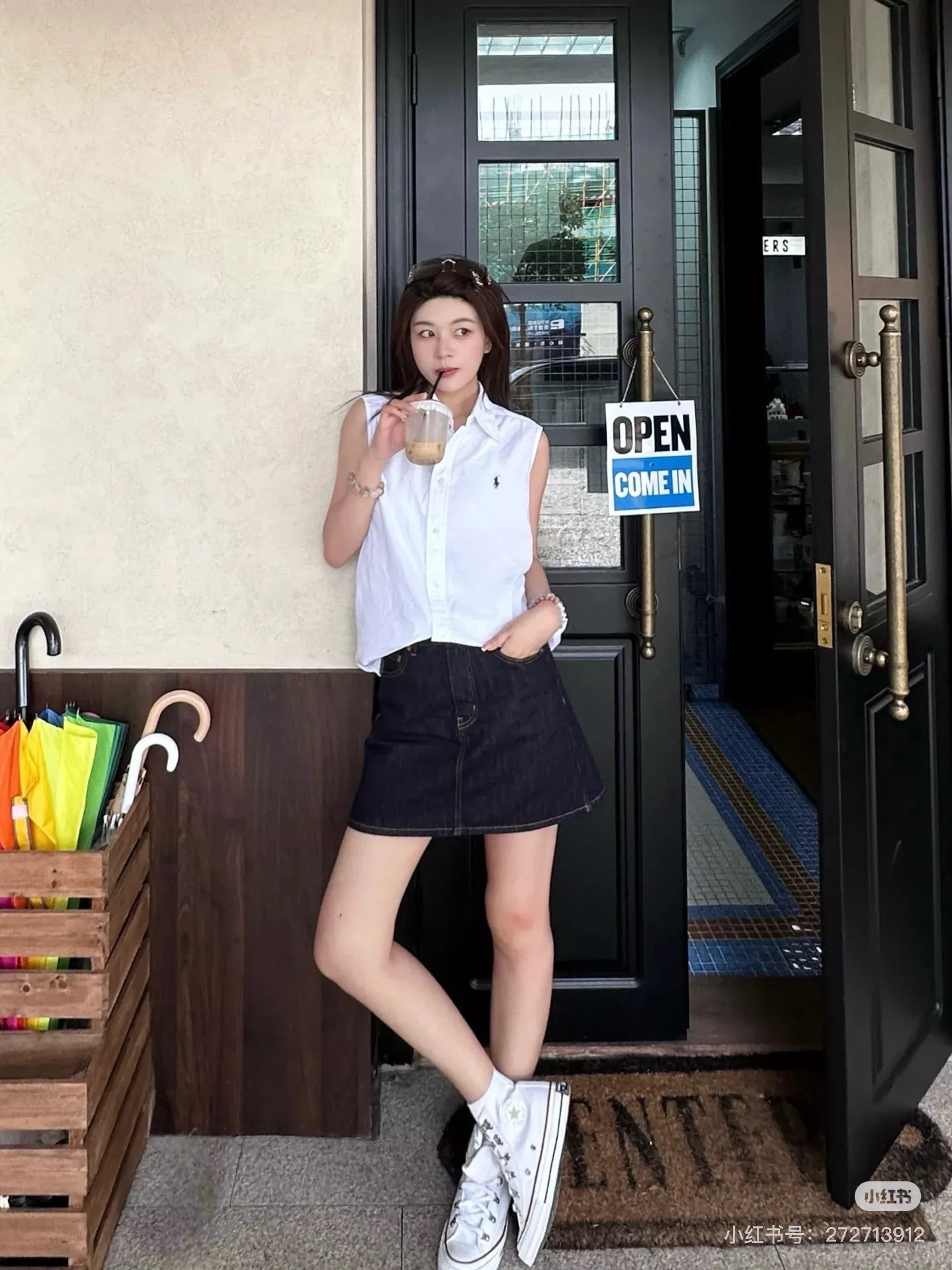 랄프로렌 로고 자수 린넨 민소매 상의 상세 이미지 57