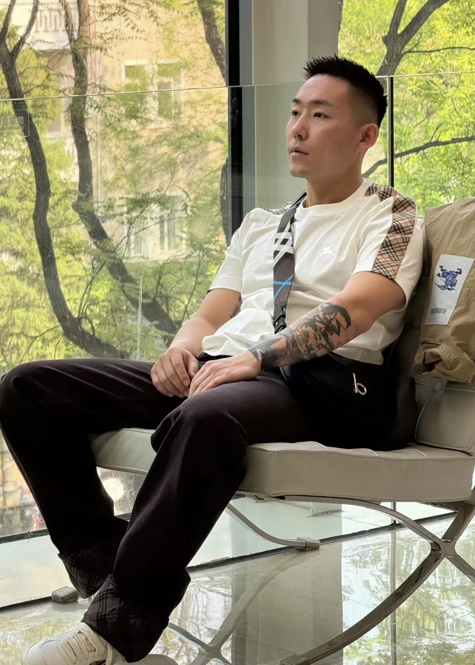 버버리 체크 장식 코튼 반소매 티셔츠 상세 이미지 20