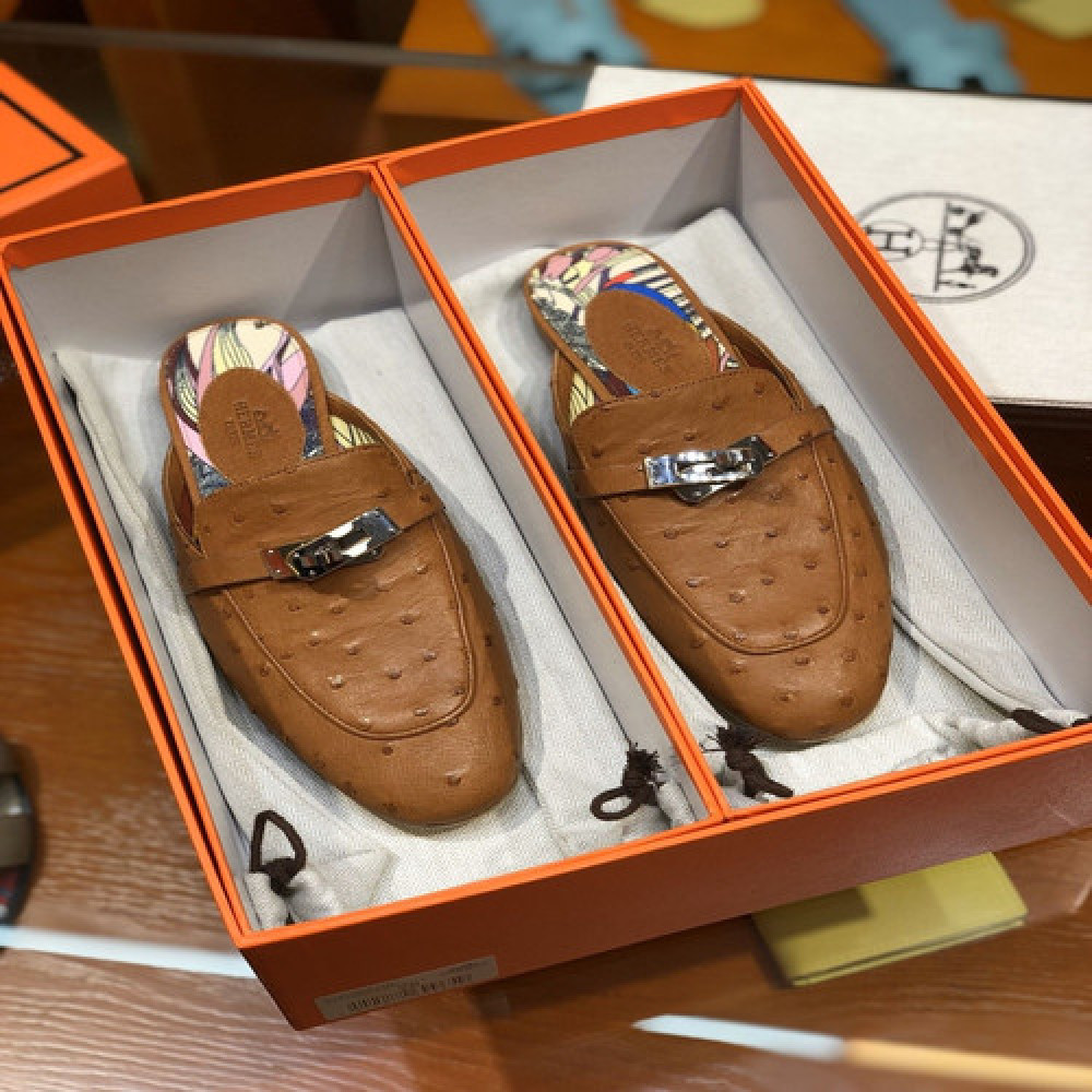 에르메스 켈리 버클 오스트리치 반슬리퍼