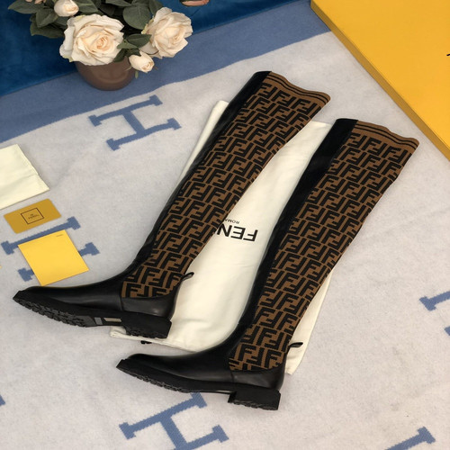 펜디 니트 배색 밴드 부츠