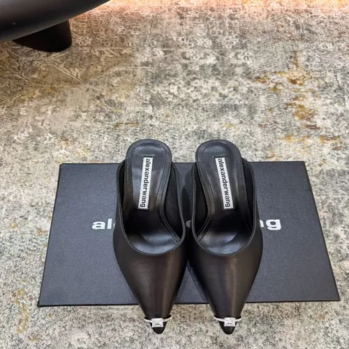 알렉산더왕 메탈 포인트 가죽 뮬