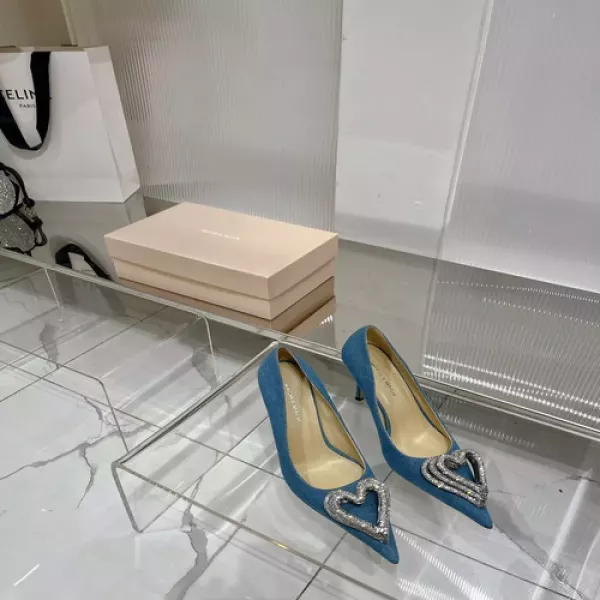 마크앤마크 하트 장식 실크 하이힐