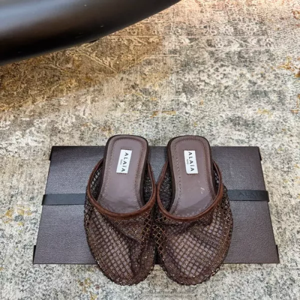 알라이아 메쉬 플랫 뮬