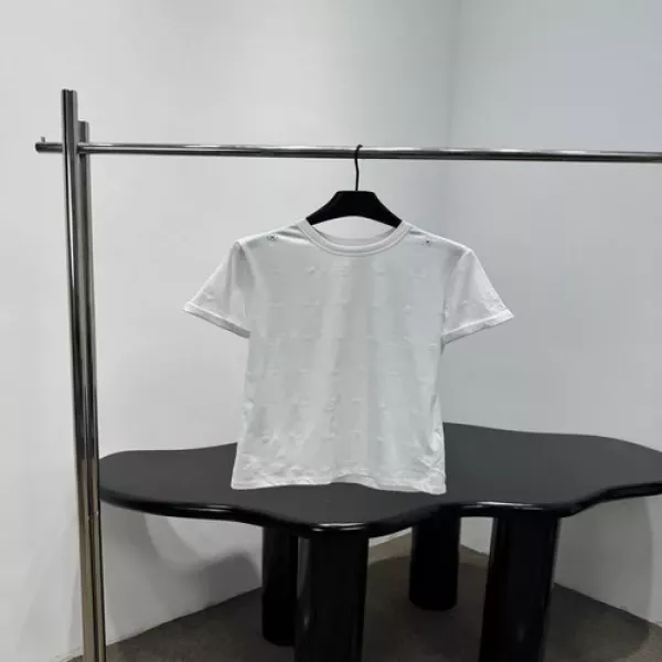 샤넬 더블 씨 자카드 라운드넥 티셔츠