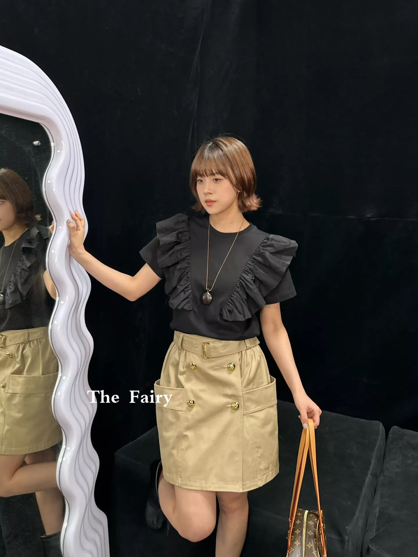 루이비통 카키 코튼 니트 카고 스커트 상세 이미지 11