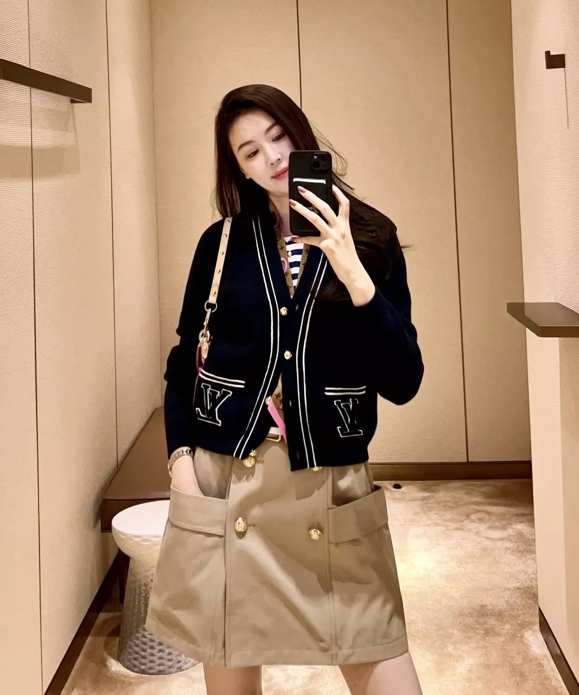 루이비통 카키 코튼 니트 카고 스커트 상세 이미지 22