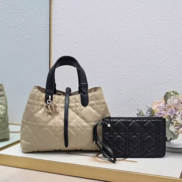 디올 투주르 레더 토트백
