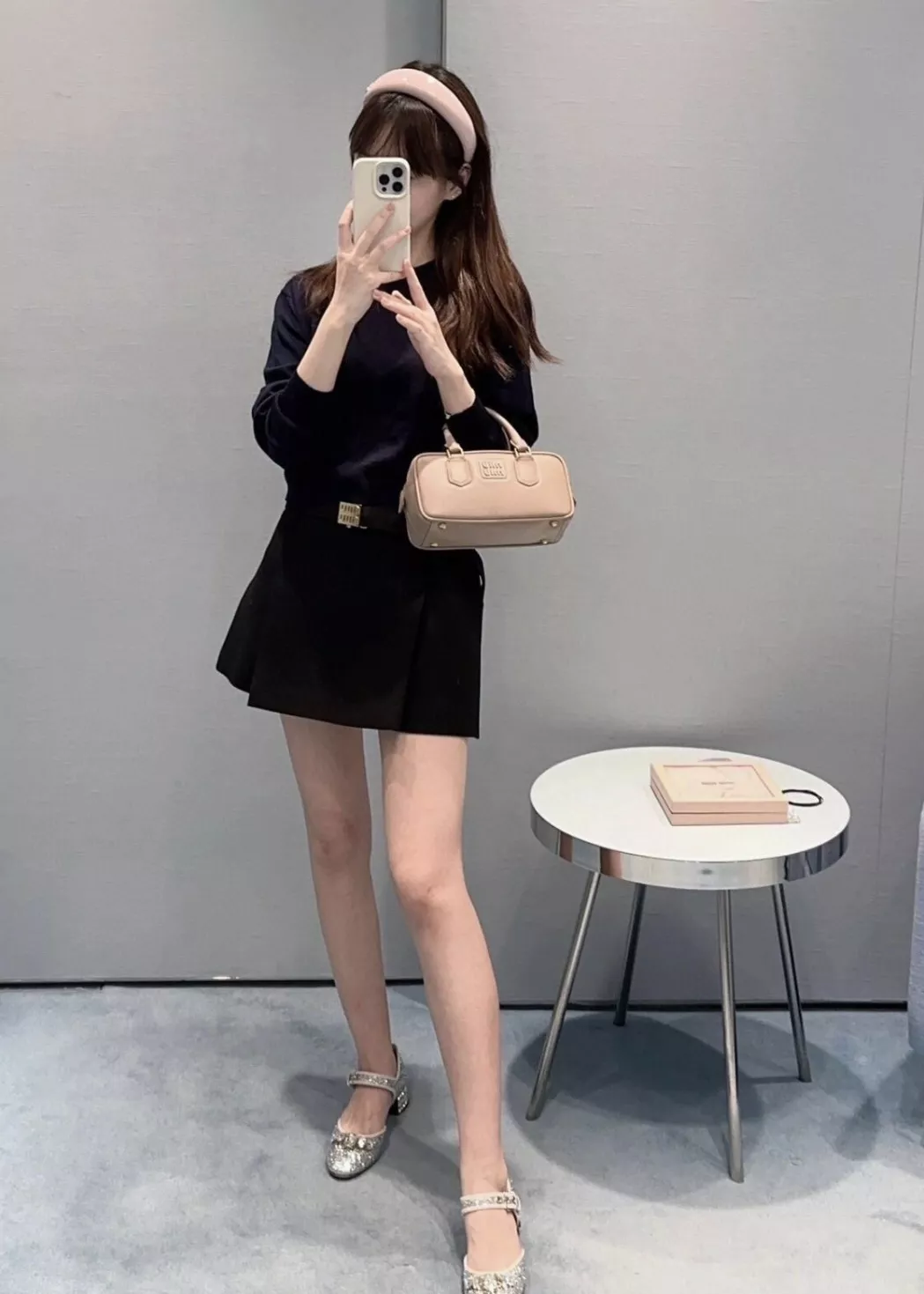 미우미우 로고 벨트 플리츠 미니 스커트 상세 이미지 33