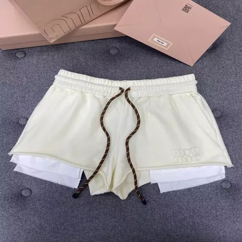 미우미우 코튼 롤업 숏 팬츠