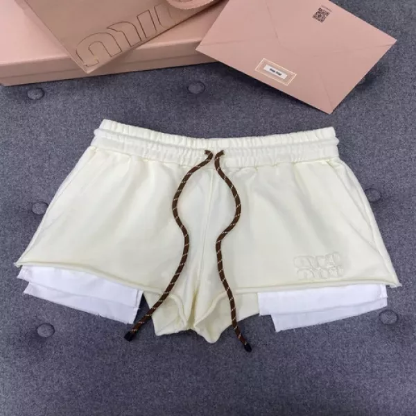 미우미우 코튼 롤업 숏 팬츠